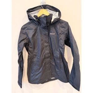 Marmot Women's Waterproof Rain Jacket Hooded Packable Black Size S
